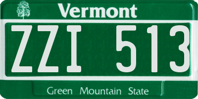 VT license plate ZZI513