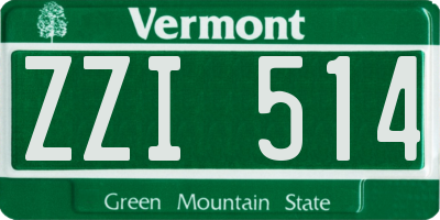 VT license plate ZZI514