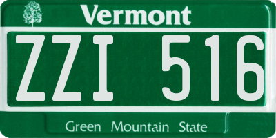 VT license plate ZZI516
