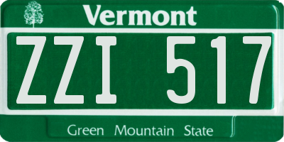 VT license plate ZZI517