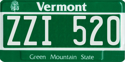 VT license plate ZZI520