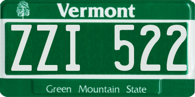 VT license plate ZZI522