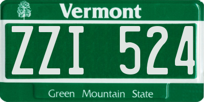 VT license plate ZZI524