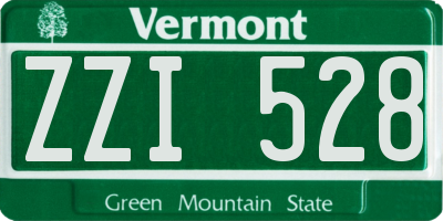 VT license plate ZZI528