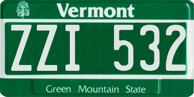 VT license plate ZZI532