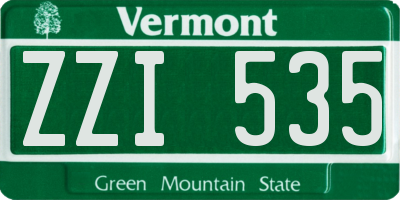 VT license plate ZZI535