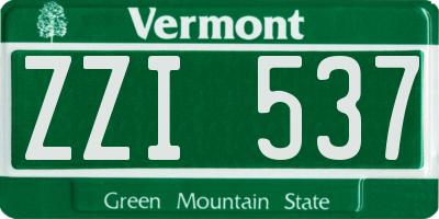 VT license plate ZZI537