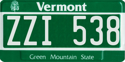 VT license plate ZZI538