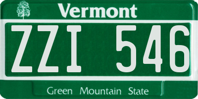 VT license plate ZZI546