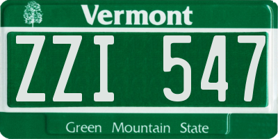 VT license plate ZZI547