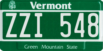 VT license plate ZZI548