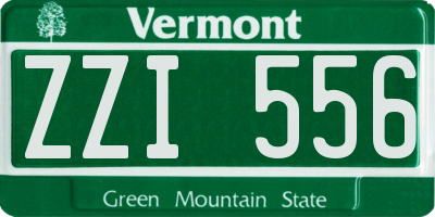 VT license plate ZZI556