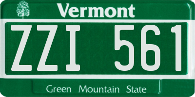 VT license plate ZZI561