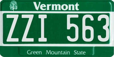 VT license plate ZZI563