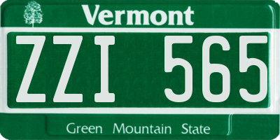 VT license plate ZZI565