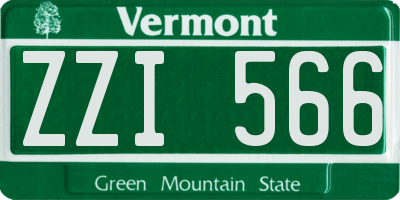 VT license plate ZZI566