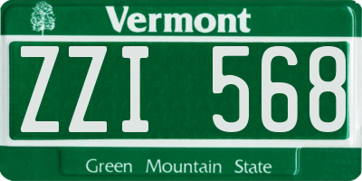 VT license plate ZZI568