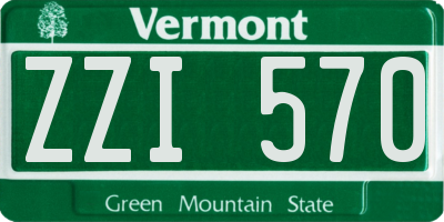 VT license plate ZZI570
