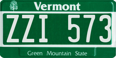 VT license plate ZZI573