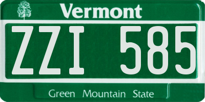 VT license plate ZZI585