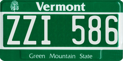 VT license plate ZZI586
