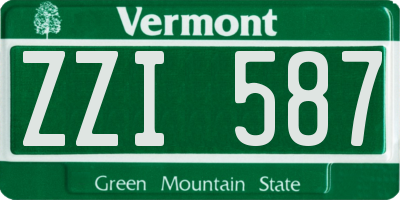 VT license plate ZZI587