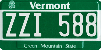 VT license plate ZZI588