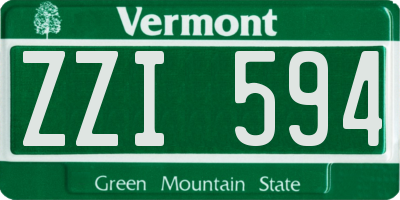 VT license plate ZZI594