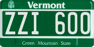 VT license plate ZZI600