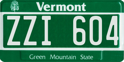 VT license plate ZZI604