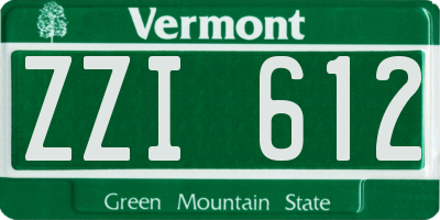 VT license plate ZZI612