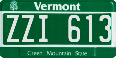 VT license plate ZZI613