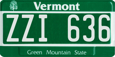 VT license plate ZZI636
