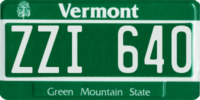 VT license plate ZZI640