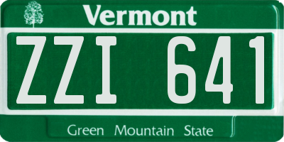 VT license plate ZZI641