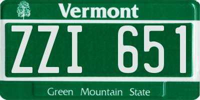 VT license plate ZZI651