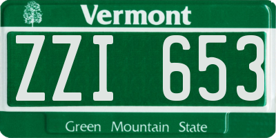 VT license plate ZZI653