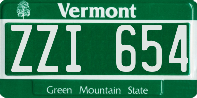 VT license plate ZZI654
