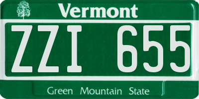 VT license plate ZZI655