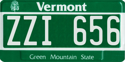 VT license plate ZZI656