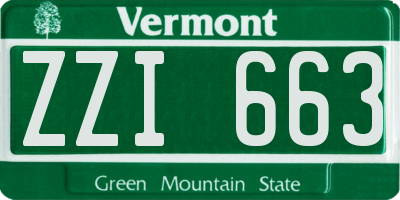 VT license plate ZZI663