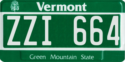 VT license plate ZZI664