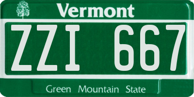VT license plate ZZI667