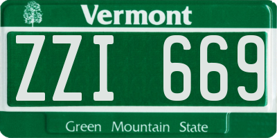 VT license plate ZZI669