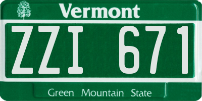 VT license plate ZZI671