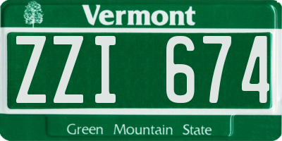 VT license plate ZZI674