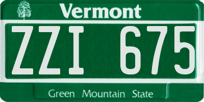 VT license plate ZZI675