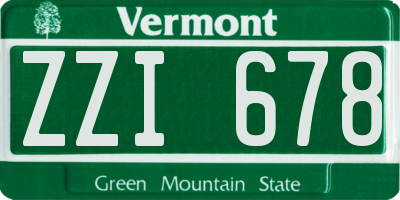 VT license plate ZZI678