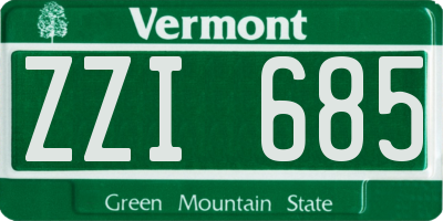 VT license plate ZZI685