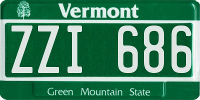 VT license plate ZZI686